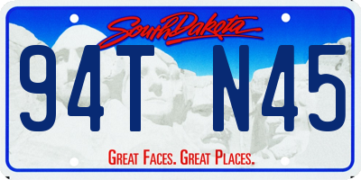 SD license plate 94TN45
