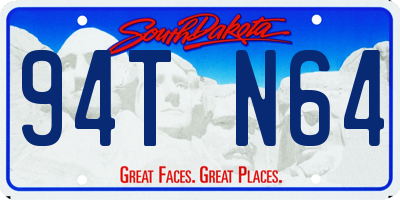 SD license plate 94TN64