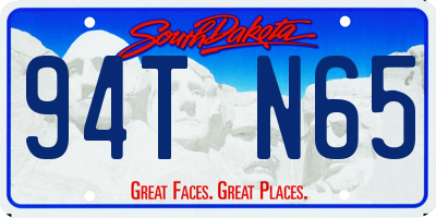 SD license plate 94TN65