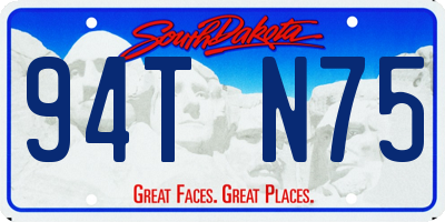 SD license plate 94TN75