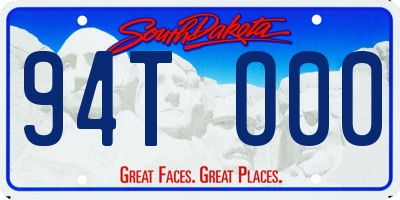 SD license plate 94TO00