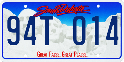 SD license plate 94TO14