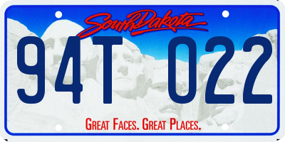 SD license plate 94TO22