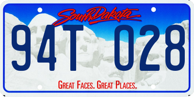 SD license plate 94TO28