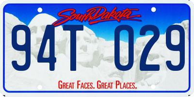 SD license plate 94TO29
