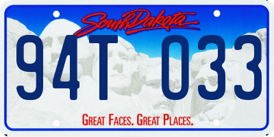 SD license plate 94TO33