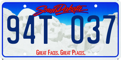 SD license plate 94TO37
