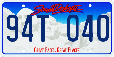 SD license plate 94TO40
