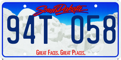 SD license plate 94TO58