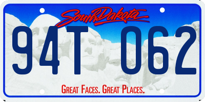 SD license plate 94TO62