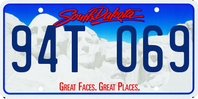 SD license plate 94TO69