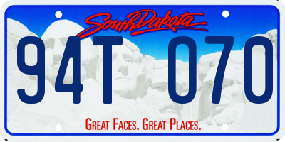 SD license plate 94TO70
