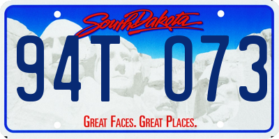 SD license plate 94TO73