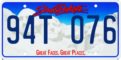 SD license plate 94TO76