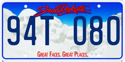 SD license plate 94TO80
