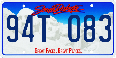 SD license plate 94TO83