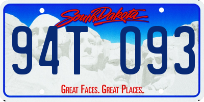 SD license plate 94TO93