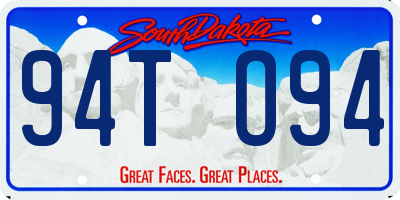 SD license plate 94TO94