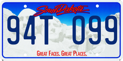 SD license plate 94TO99