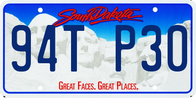 SD license plate 94TP30