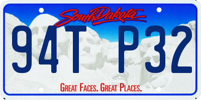 SD license plate 94TP32