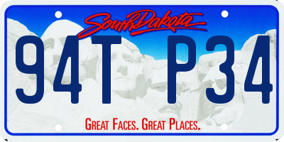SD license plate 94TP34