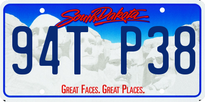 SD license plate 94TP38