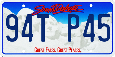 SD license plate 94TP45