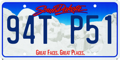 SD license plate 94TP51