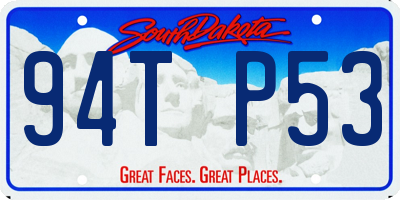 SD license plate 94TP53