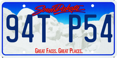 SD license plate 94TP54