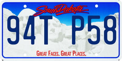SD license plate 94TP58