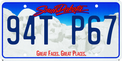 SD license plate 94TP67