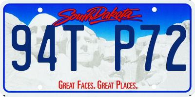 SD license plate 94TP72