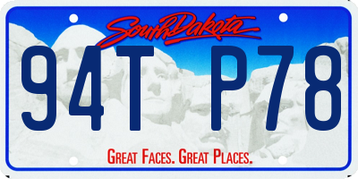SD license plate 94TP78