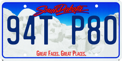 SD license plate 94TP80