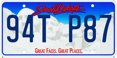 SD license plate 94TP87