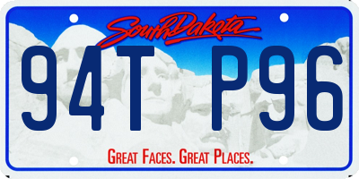 SD license plate 94TP96