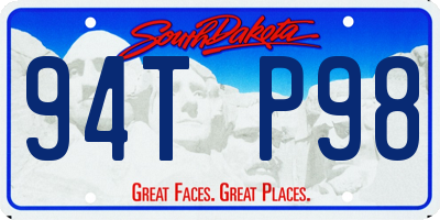 SD license plate 94TP98