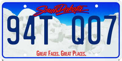 SD license plate 94TQ07