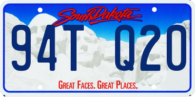 SD license plate 94TQ20