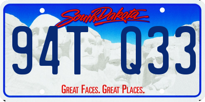 SD license plate 94TQ33