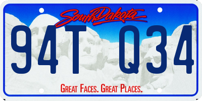 SD license plate 94TQ34