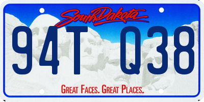 SD license plate 94TQ38