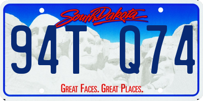 SD license plate 94TQ74