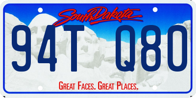 SD license plate 94TQ80