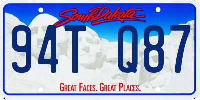 SD license plate 94TQ87