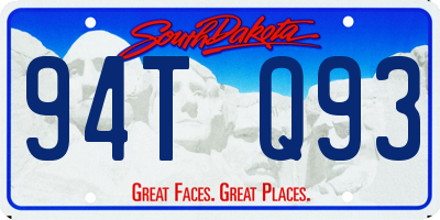 SD license plate 94TQ93