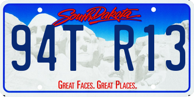 SD license plate 94TR13