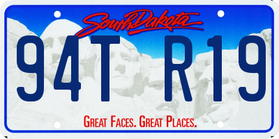 SD license plate 94TR19